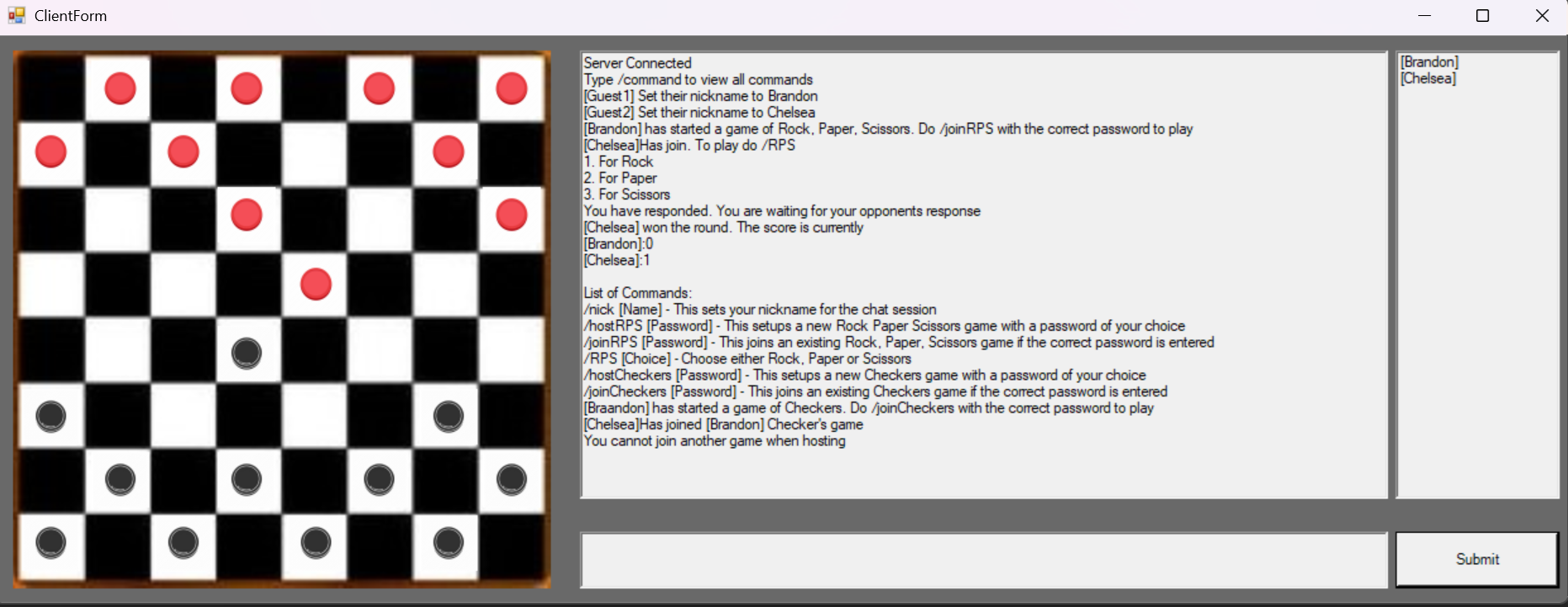 Users playing a games of Checkers via private game invites