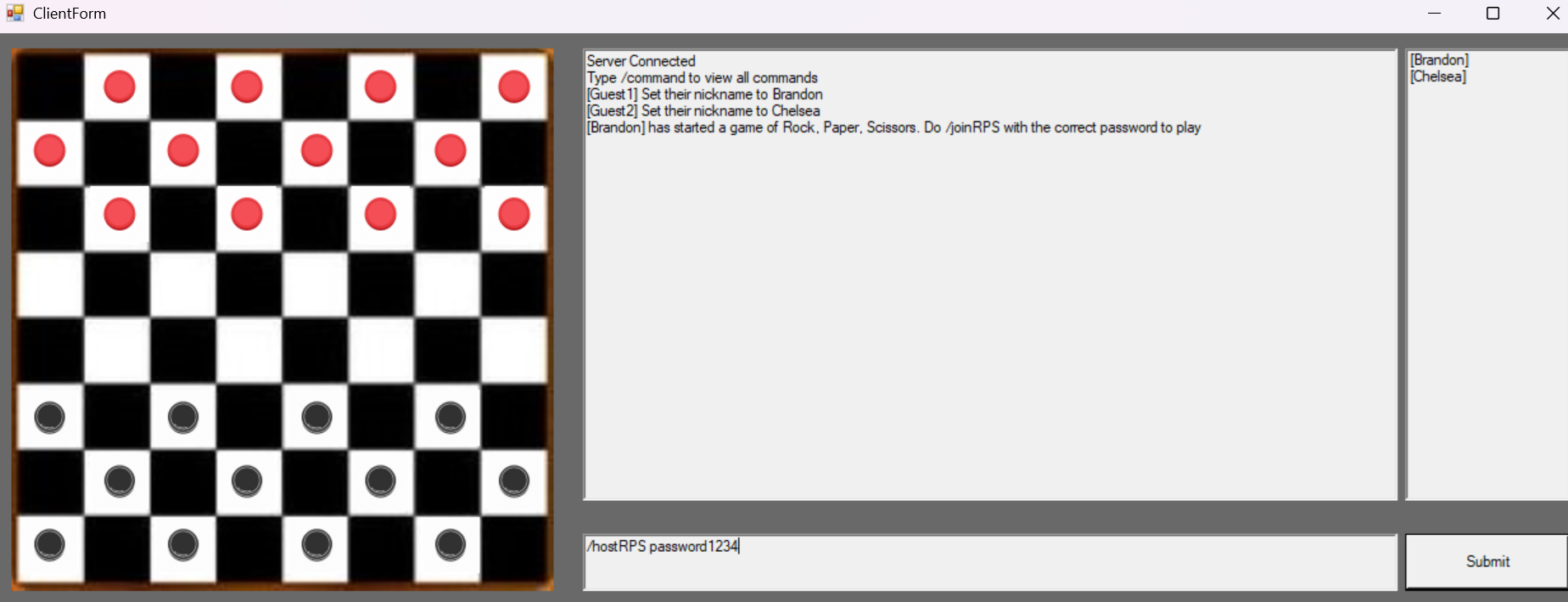 Users setting up a game of Rock Paper Scissors via private game invites