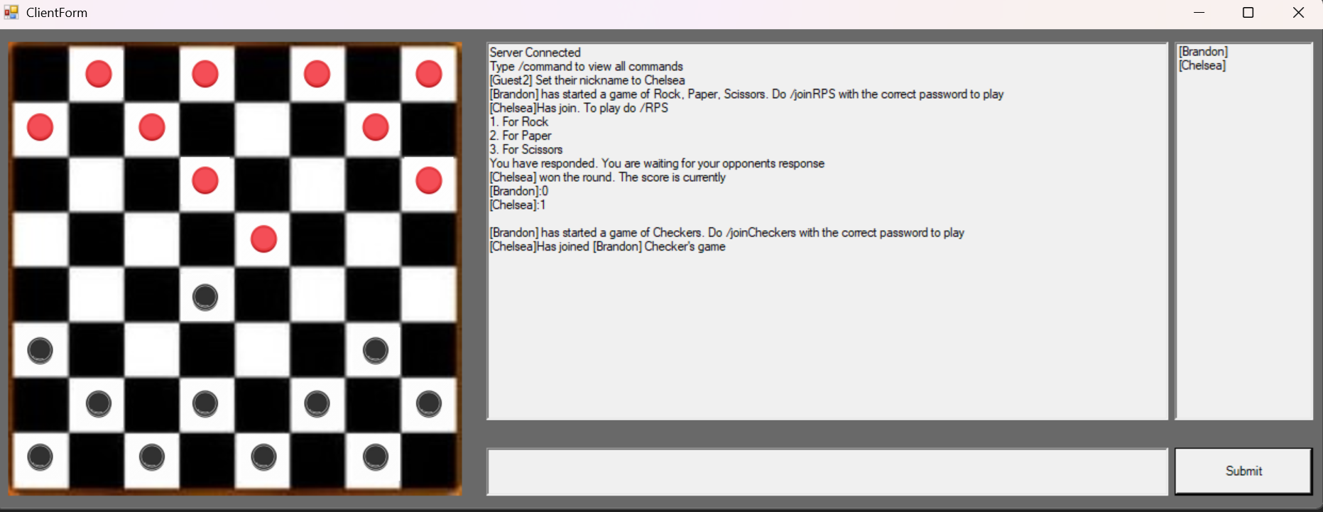 Users playing a games of Checkers via private game invites