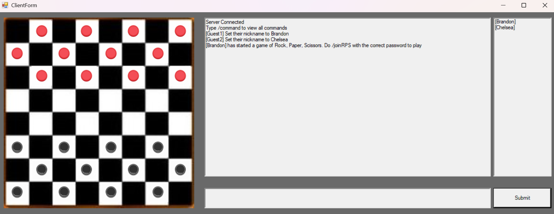 Users setting up a game of Rock Paper Scissors via private game invites