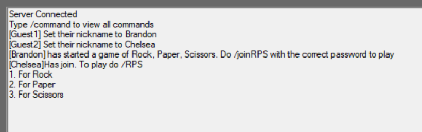 Users playing a game of Rock Paper Scissors
