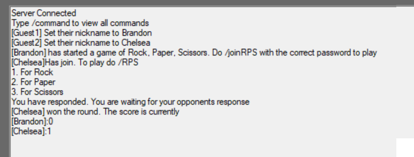 Users playing a game of Rock Paper Scissors